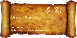 Orosz Korvin névjegykártya
