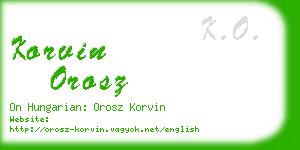 korvin orosz business card